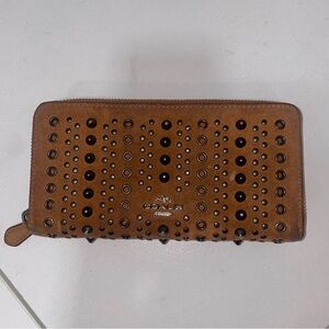 Coach Brown suede Studded Wallet